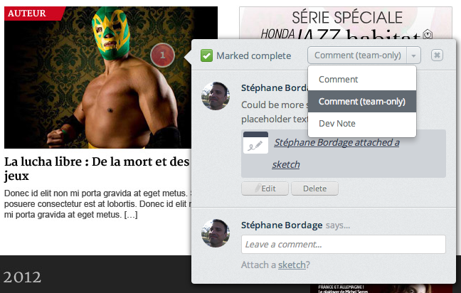 Commentaire limité à l'équipe.