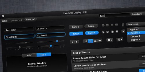 Heads Up Display UI Kit (PSD)