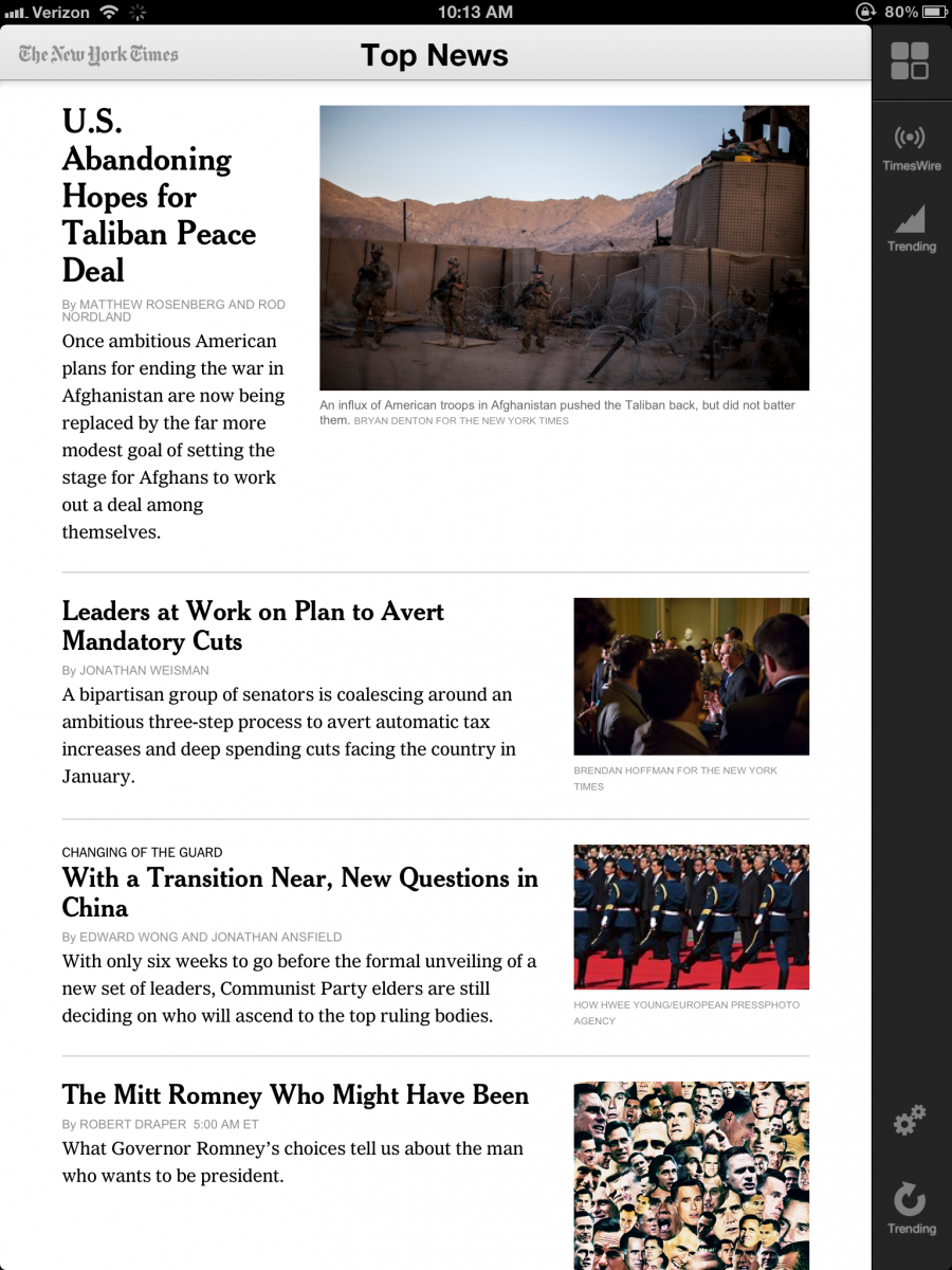 Application HTML 5 : l'exemple du New York Times